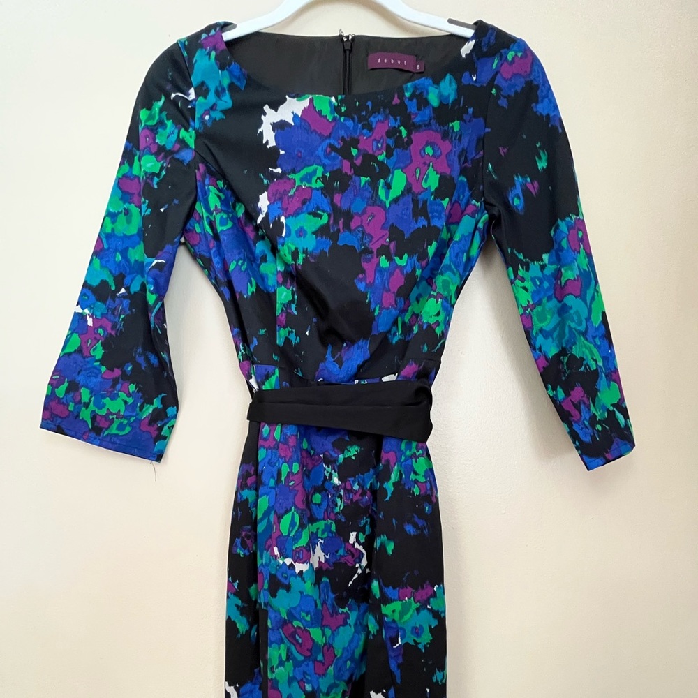 Début Floral Midi Dress Size: 8